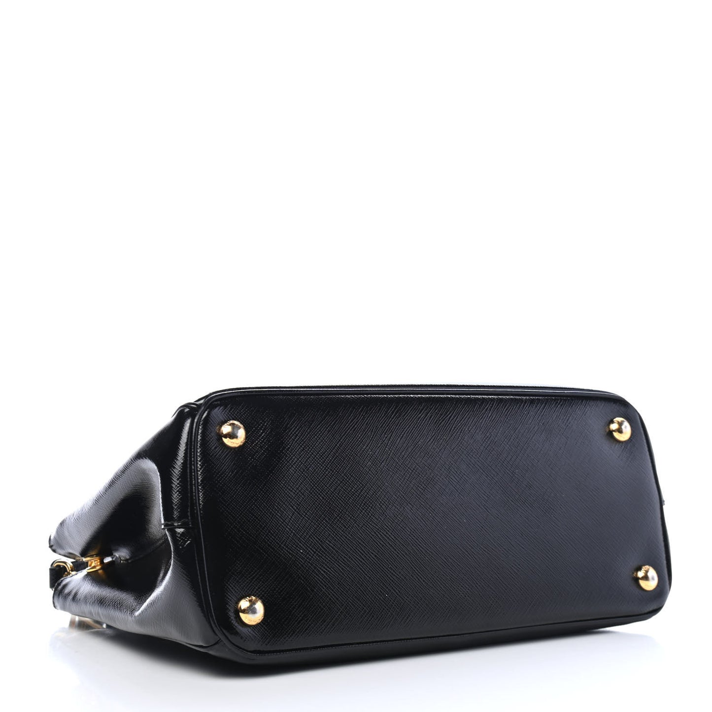 Saffiano Vernice Small Galleria Double Zip Tote Black