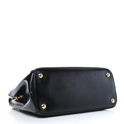 Prada Saffiano Vernice Small Galleria Double Zip Tote Black 3 of 5