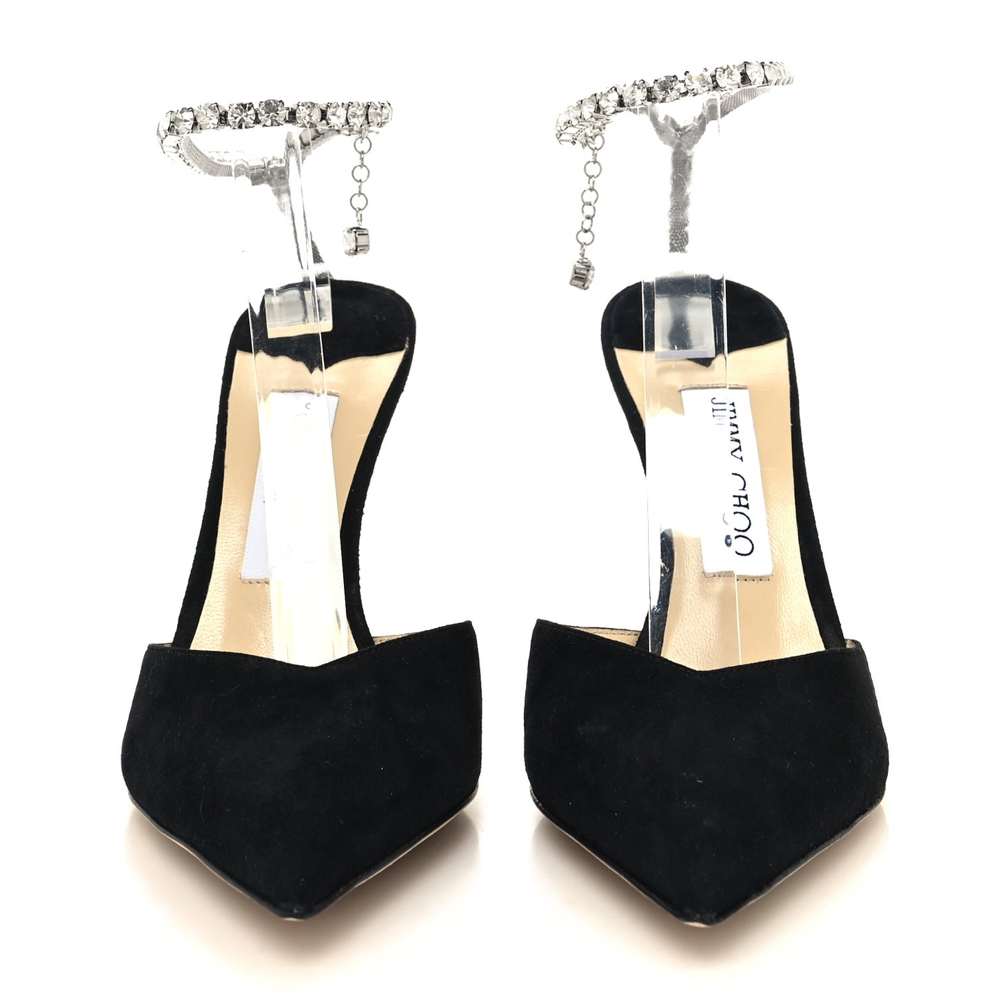 Suede Crystal Saeda 100 Pumps 38.5 Black