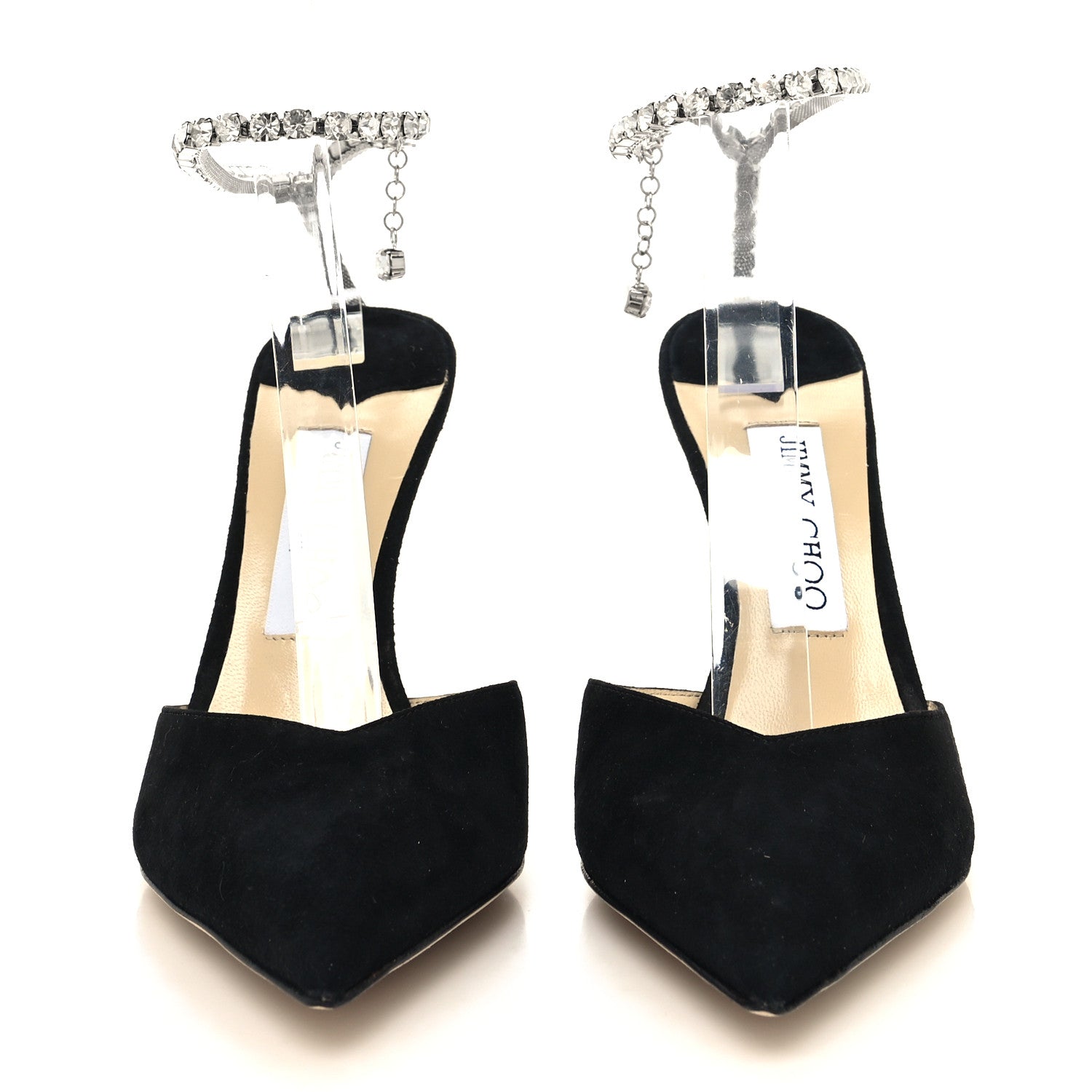 Jimmy Choo Suede Crystal Saeda 100 Pumps 38.5 Black 2 of 8