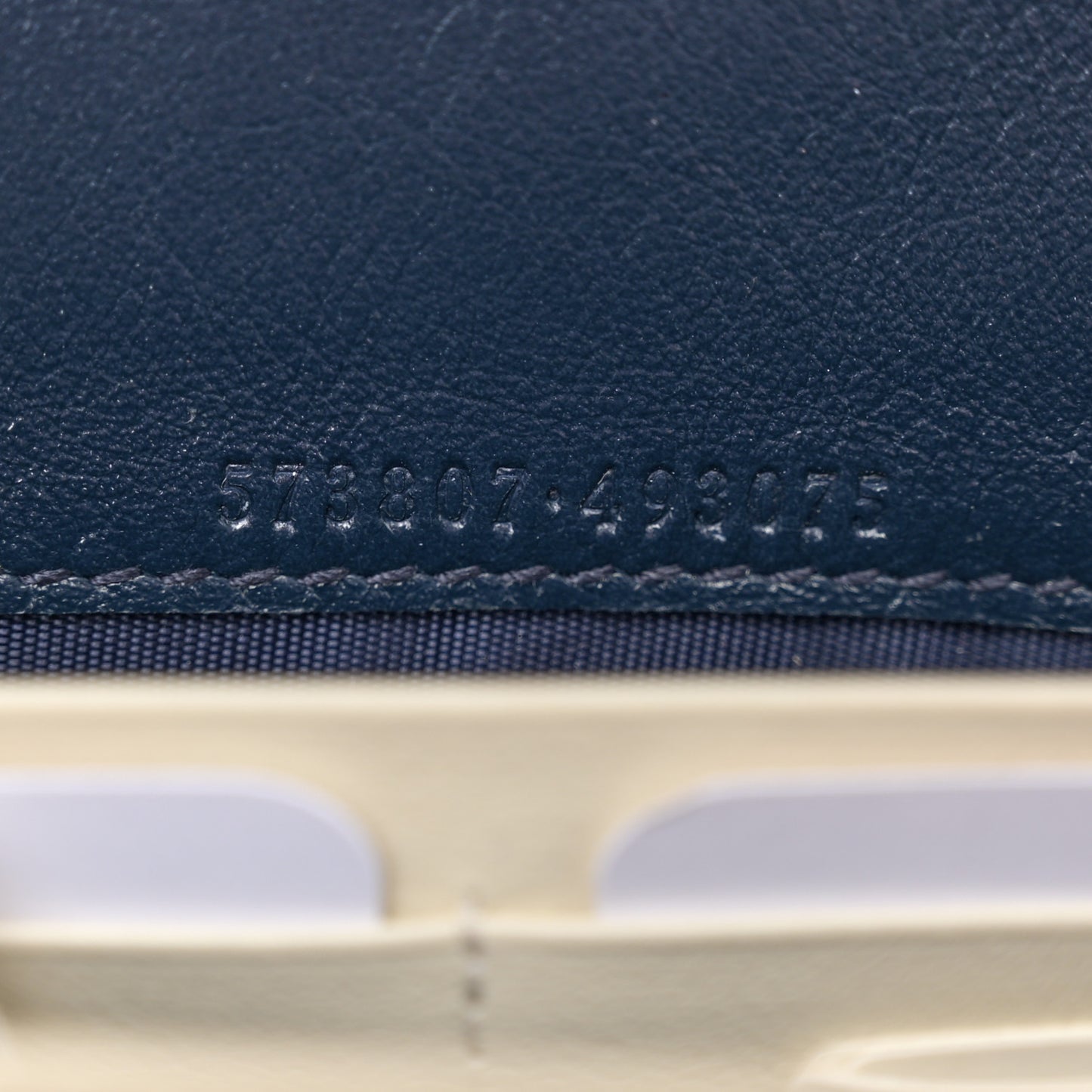 Vintage Effect Calfskin Matelasse Diagonal Torchon GG Marmont Chain Wallet Mystic White Blue Agata