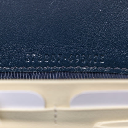 Gucci Vintage Effect Calfskin Matelasse Diagonal Torchon GG Marmont Chain Wallet Mystic White Blue Agata 7 of 12