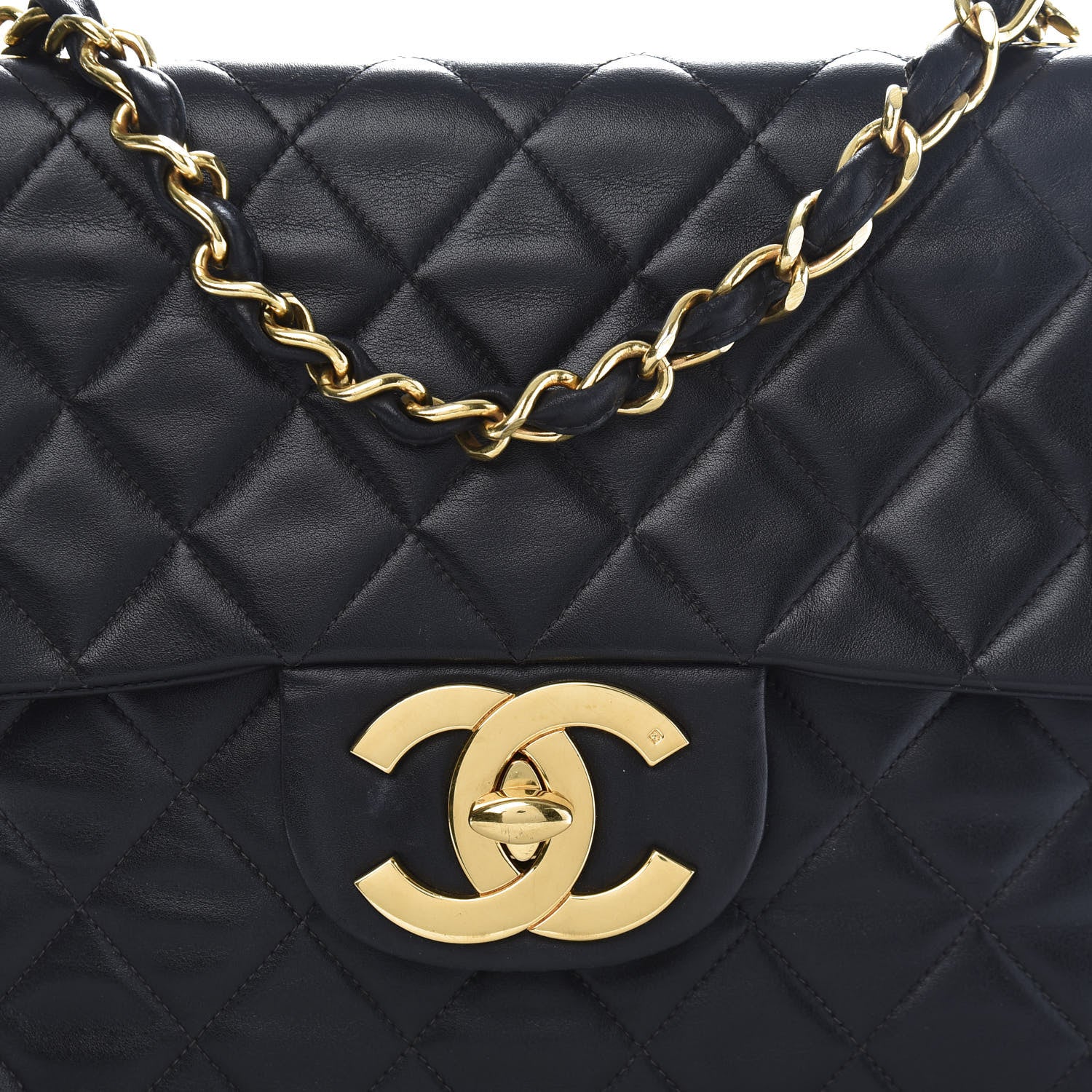 Chanel Lambskin Quilted XL Jumbo Single Flap Black 14 of 14