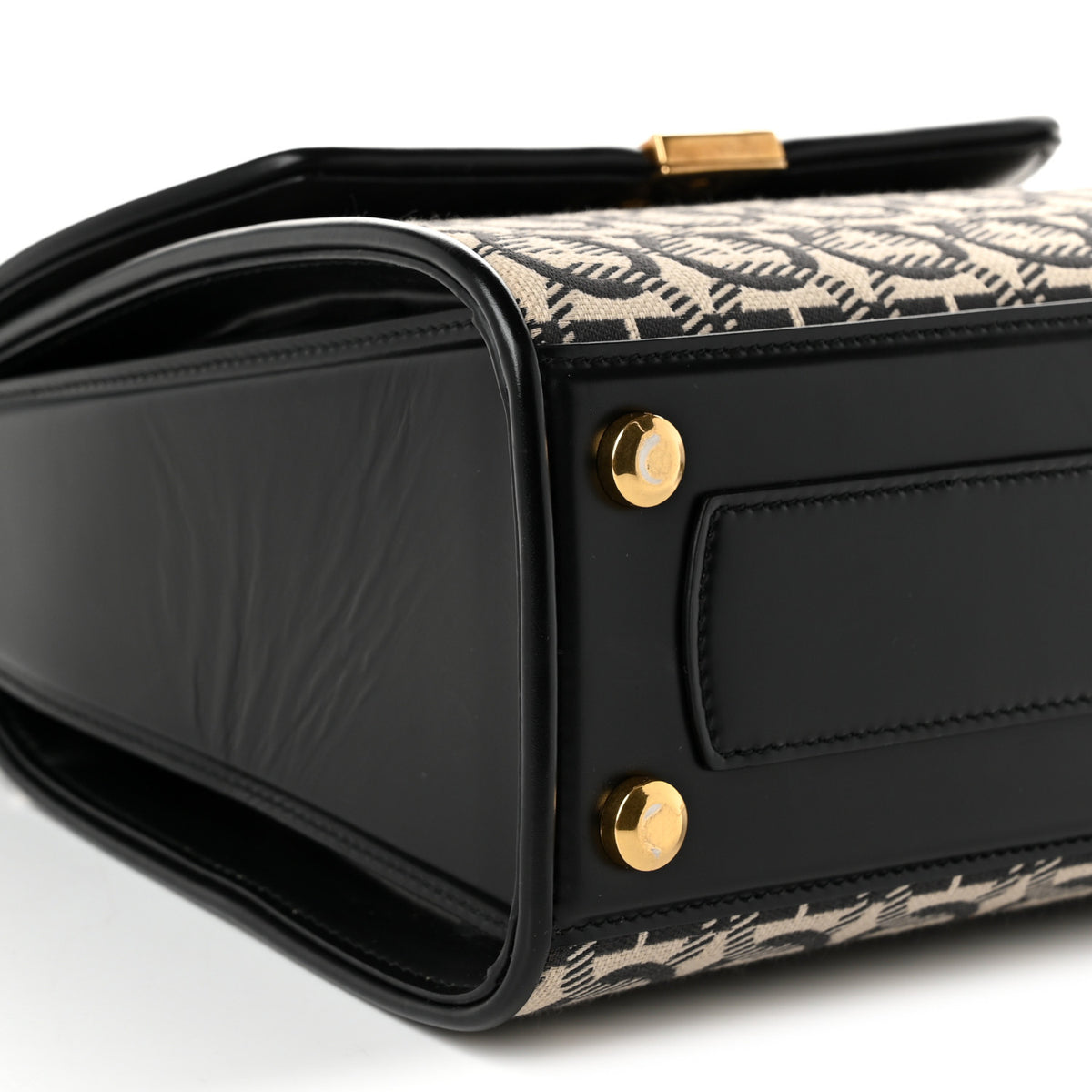 Canvas Calfskin Gancini Small Boxyz Black Beige