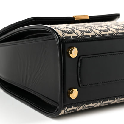Salvatore Ferragamo Canvas Calfskin Gancini Small Boxyz Black Beige 8 of 10