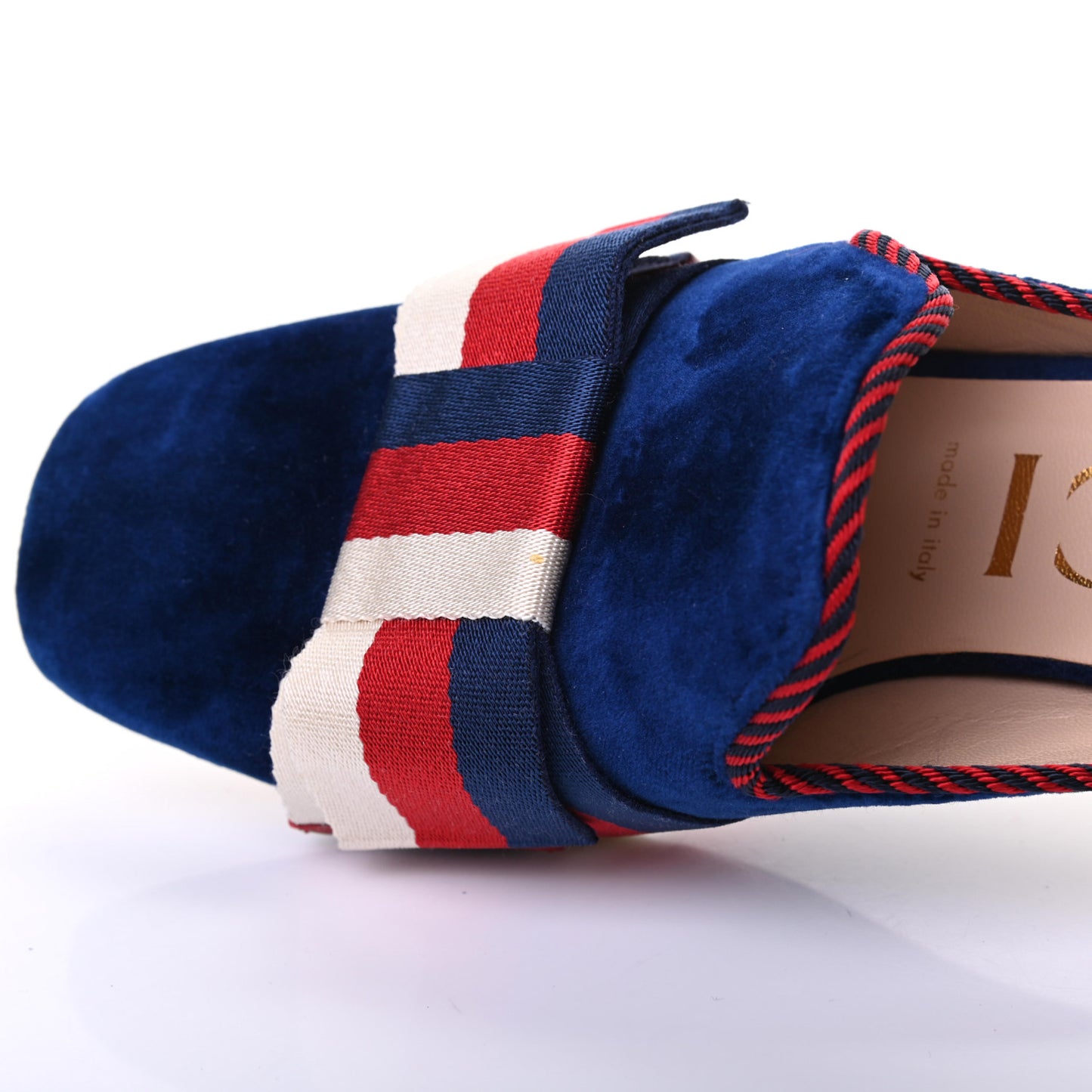 Velvet Crystal Sylvie Bow Mules 38.5 Cobalt Blue