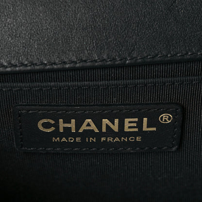 Chanel Calfskin Medium Boy Logo Top Handle Flap Black 6 of 11