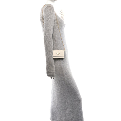 Prada Saffiano Card Holder With Chain Talco 2 of 10