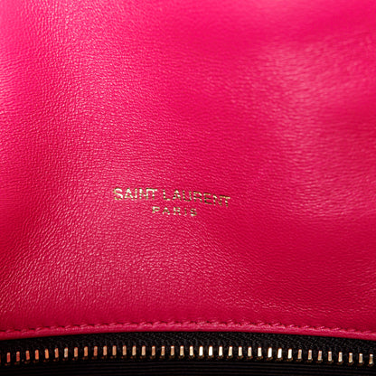 Saint Laurent Lambskin Quilted Toy Loulou Puffer Monogram Chain Satchel Bubblegum 7 of 12