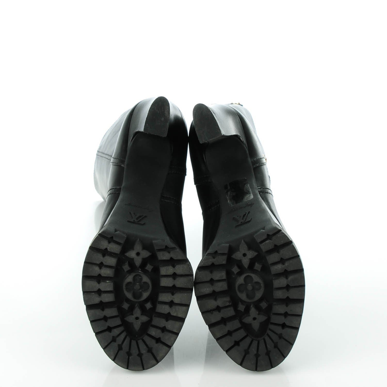 Louis Vuitton Calfskin High Platform Boots 39 Black 5 of 8