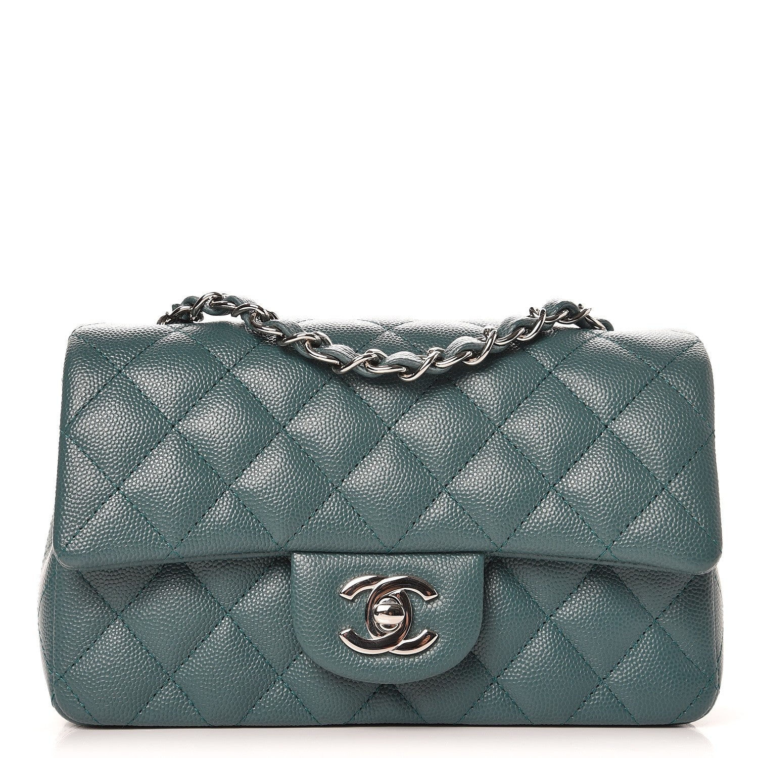 Chanel Caviar Quilted Mini Rectangular Flap Green 1 of 8