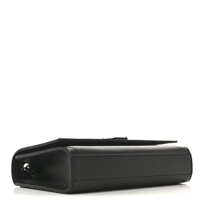 Saint Laurent Grain De Poudre Small Monogram Monochrome Kate Satchel Black 4 of 11