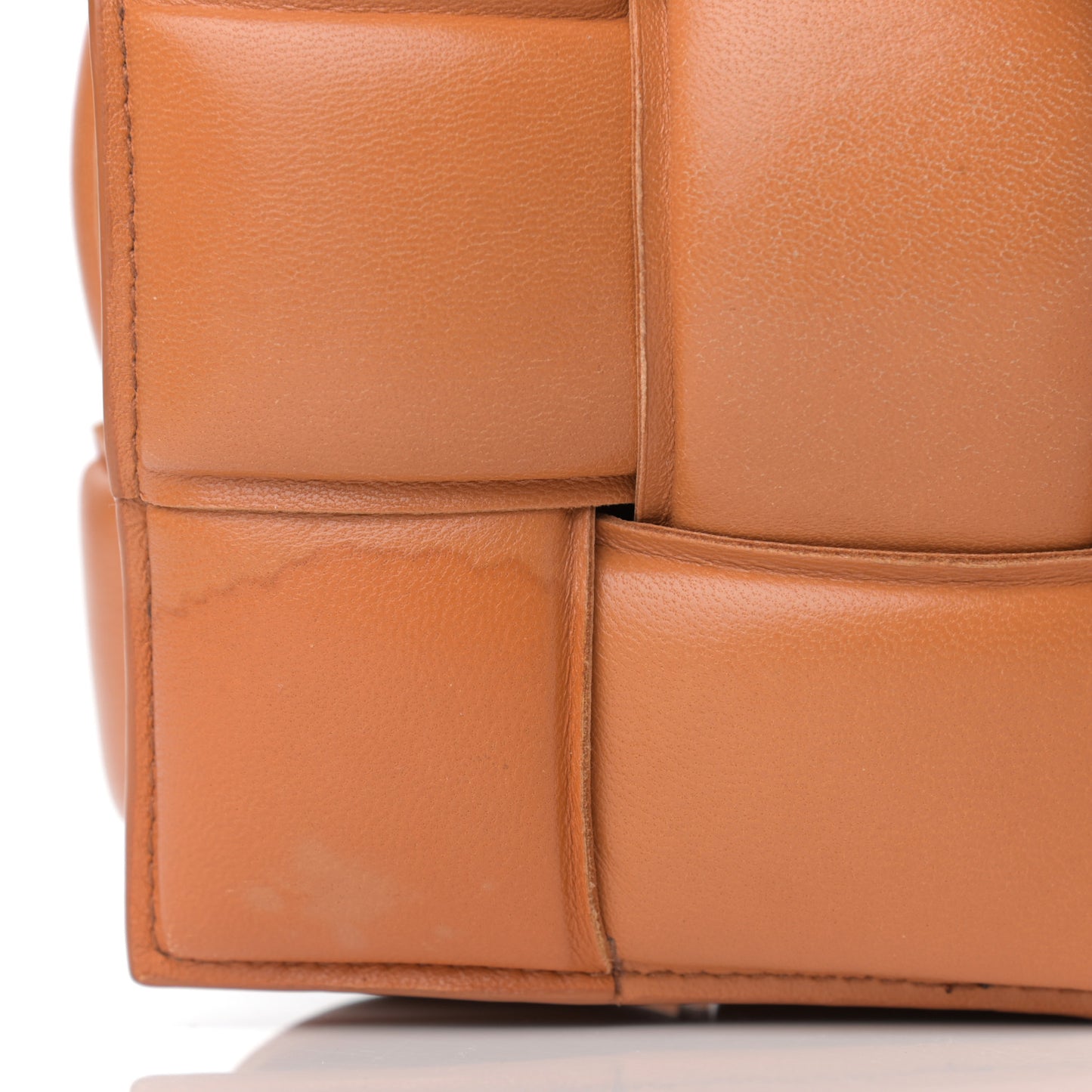 Nappa Maxi Intreccio Padded Cassette Crossbody Bag Clay