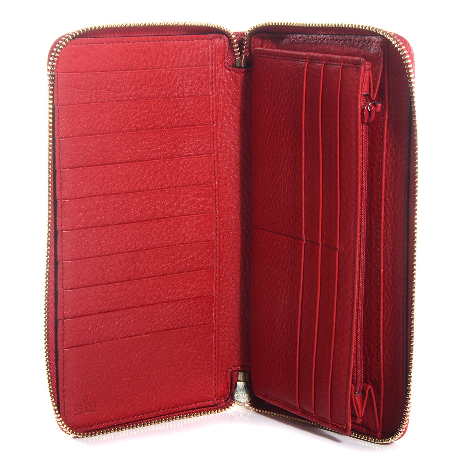 Gucci Pebbled Calfskin Soho Zip Around Wallet Tabasco Red 5 of 7