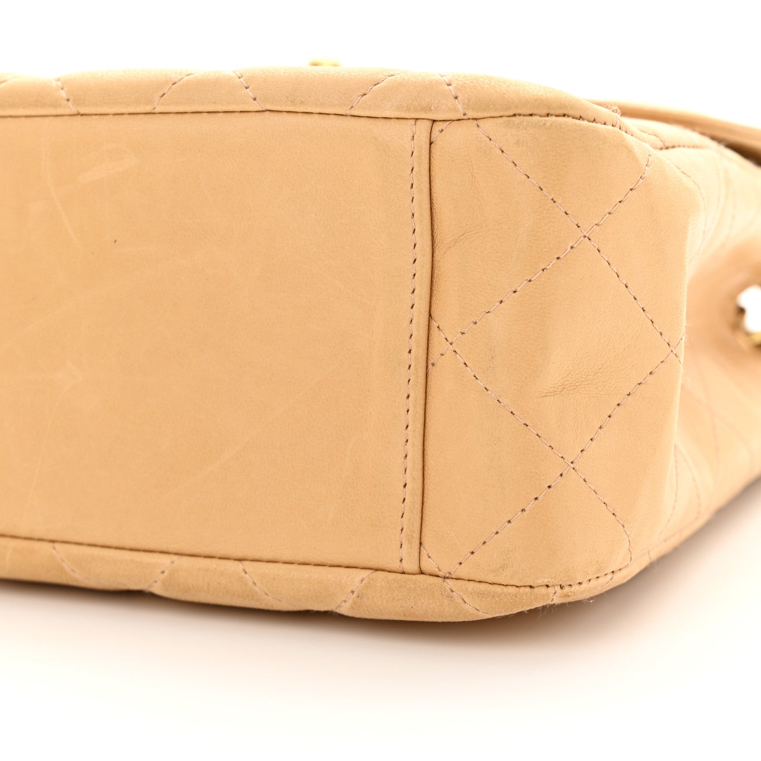 Chanel Lambskin Quilted Flap Shoulder Bag Beige 11 of 18