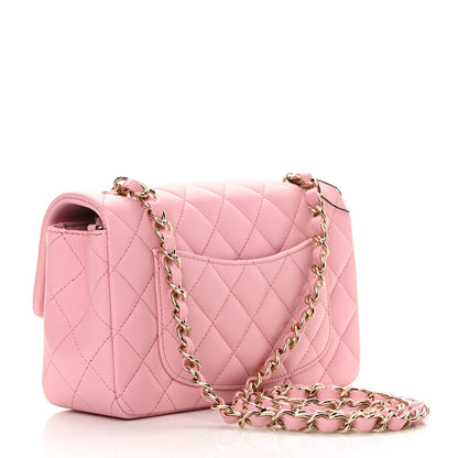 Chanel Lambskin Quilted Mini Rectangular Flap Pink 2 of 10
