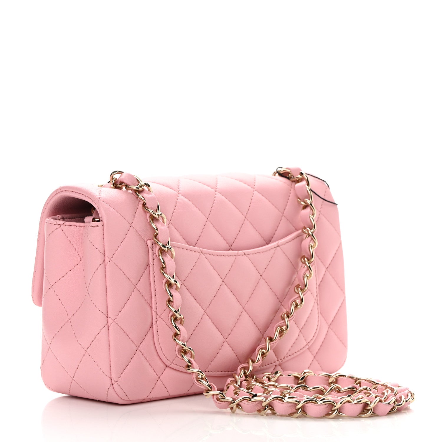 Chanel Lambskin Quilted Mini Rectangular Flap Pink 3 of 11