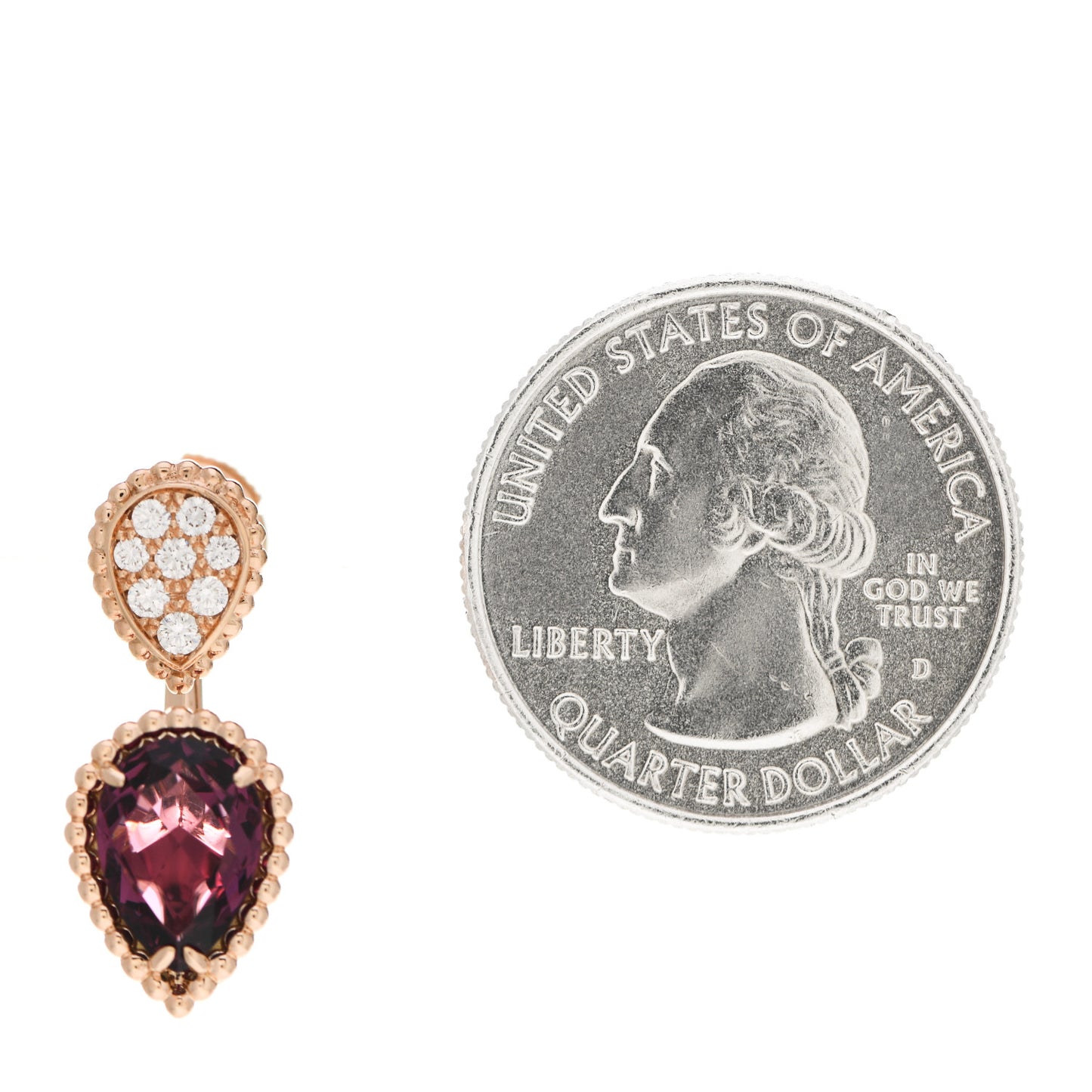18K Rose Gold Diamond Garnet Serpent Boheme Single Earring