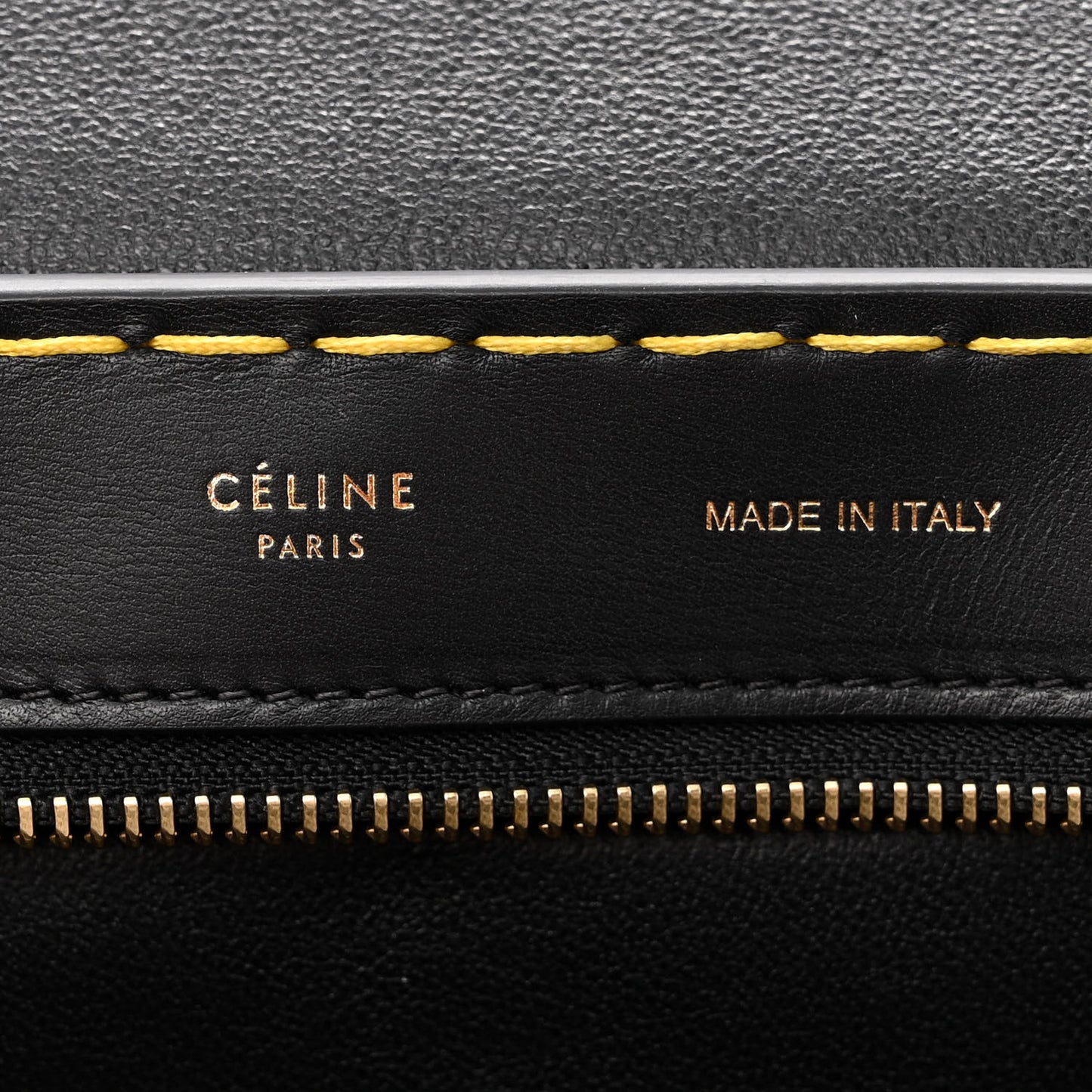 Smooth Calfskin Yellow Stitching Medium Trapeze Black
