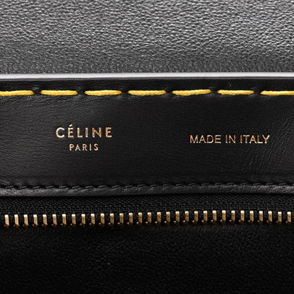Celine Smooth Calfskin Yellow Stitching Medium Trapeze Black 6 of 10