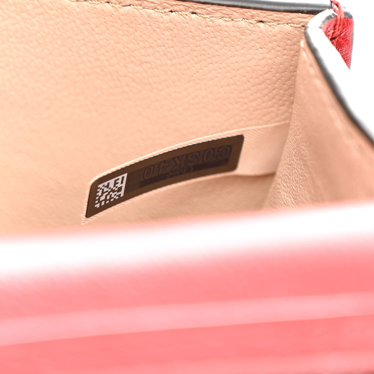 Calfskin Small Nile Bracelet Minaudiere Bag Dahlia Red