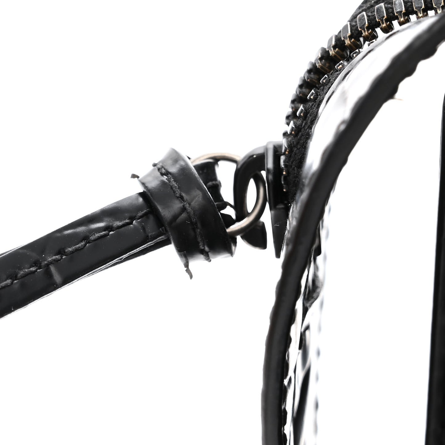 Semi Shiny Calfskin Crocodile Embossed Neo Classic Black Hardware Mini City Black