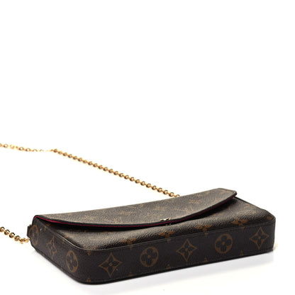 Louis Vuitton Monogram Pochette Felicie Chain Wallet Fuchsia 6 of 9