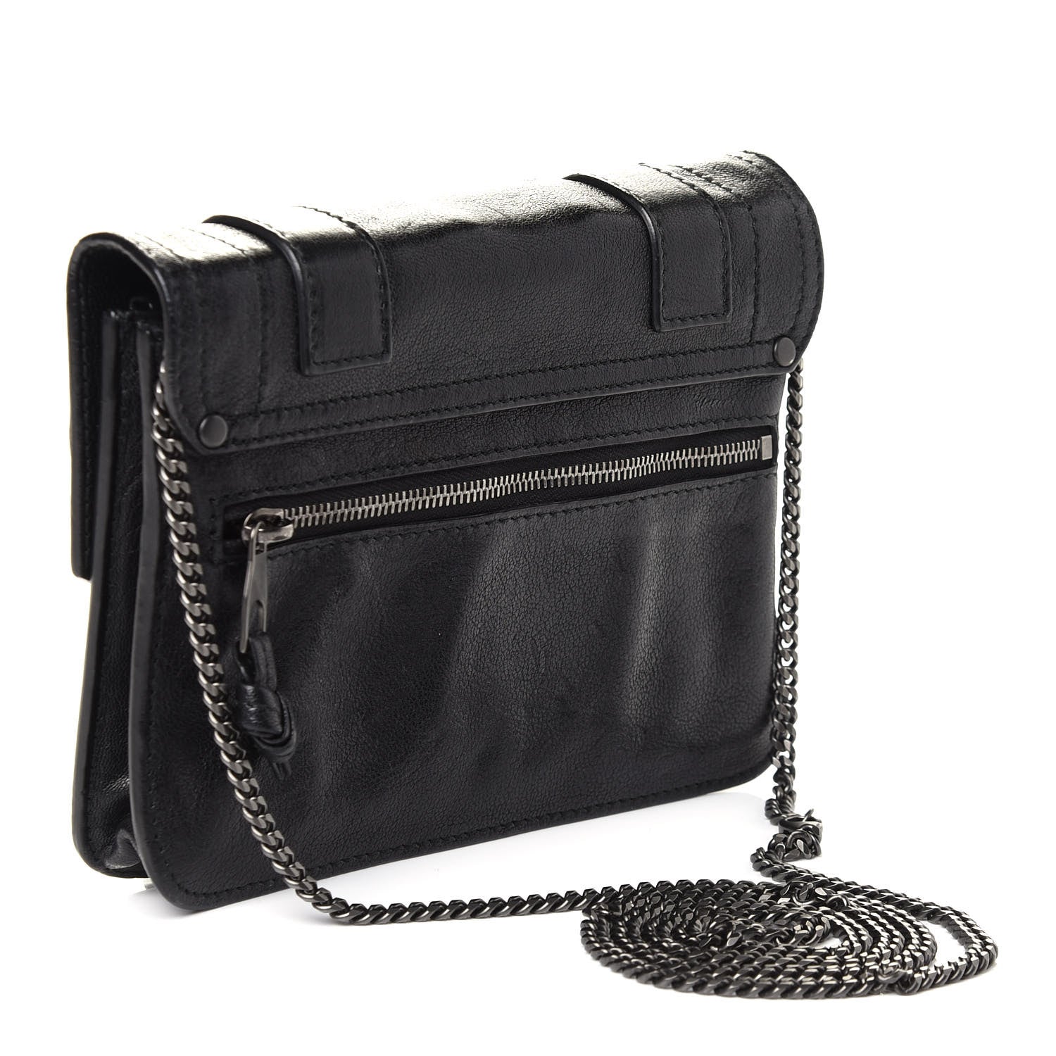 Proenza Schouler Lambskin PS1 Large Chain Wallet Black 3 of 8