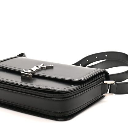 Saint Laurent Box Calfskin Monogram Medium Solferino Satchel Black 9 of 10
