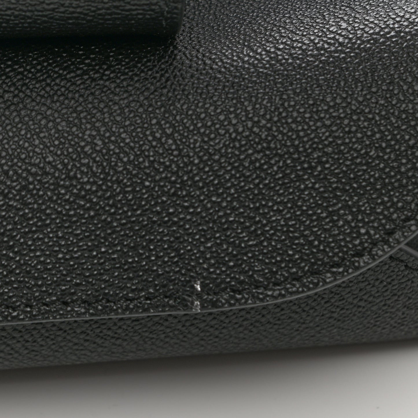 Soft Grain Calfskin Small Buckle Zip Bag Black