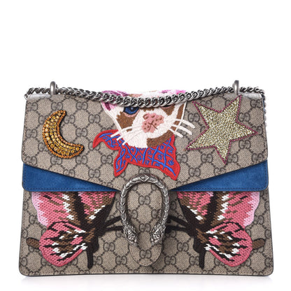 Gucci GG Supreme Monogram Embroidered Medium Dionysus Shoulder Bag Blue 1 of 10