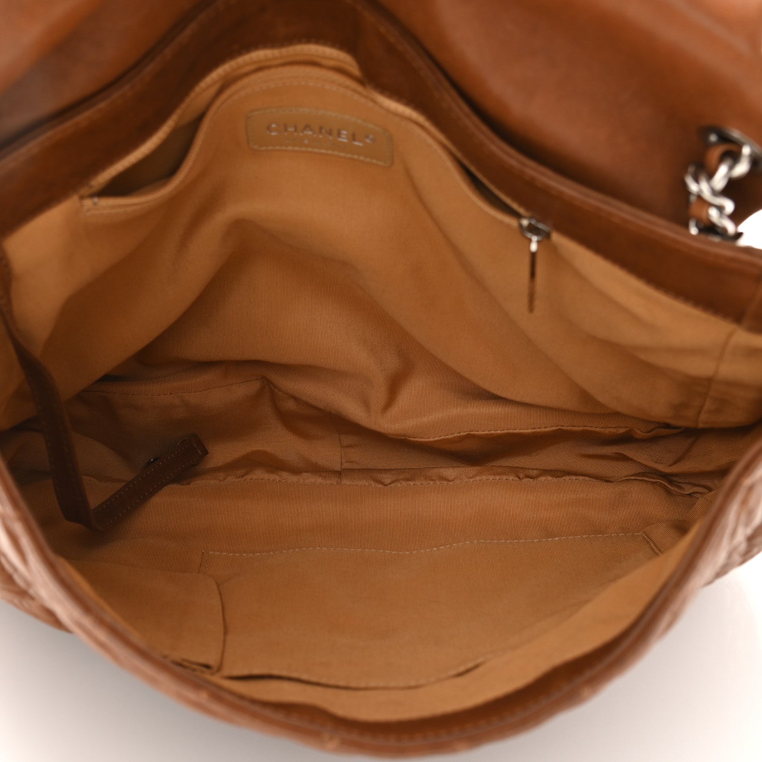 Chanel Washed Lambskin Quilted Chain Around Maxi Flap Brown 5 of 12