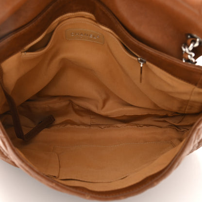 Chanel Washed Lambskin Quilted Chain Around Maxi Flap Brown 5 of 12
