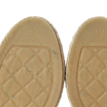Chanel Metallic Lambskin Grosgrain CC Espadrilles 39 Gold Black 9 of 10