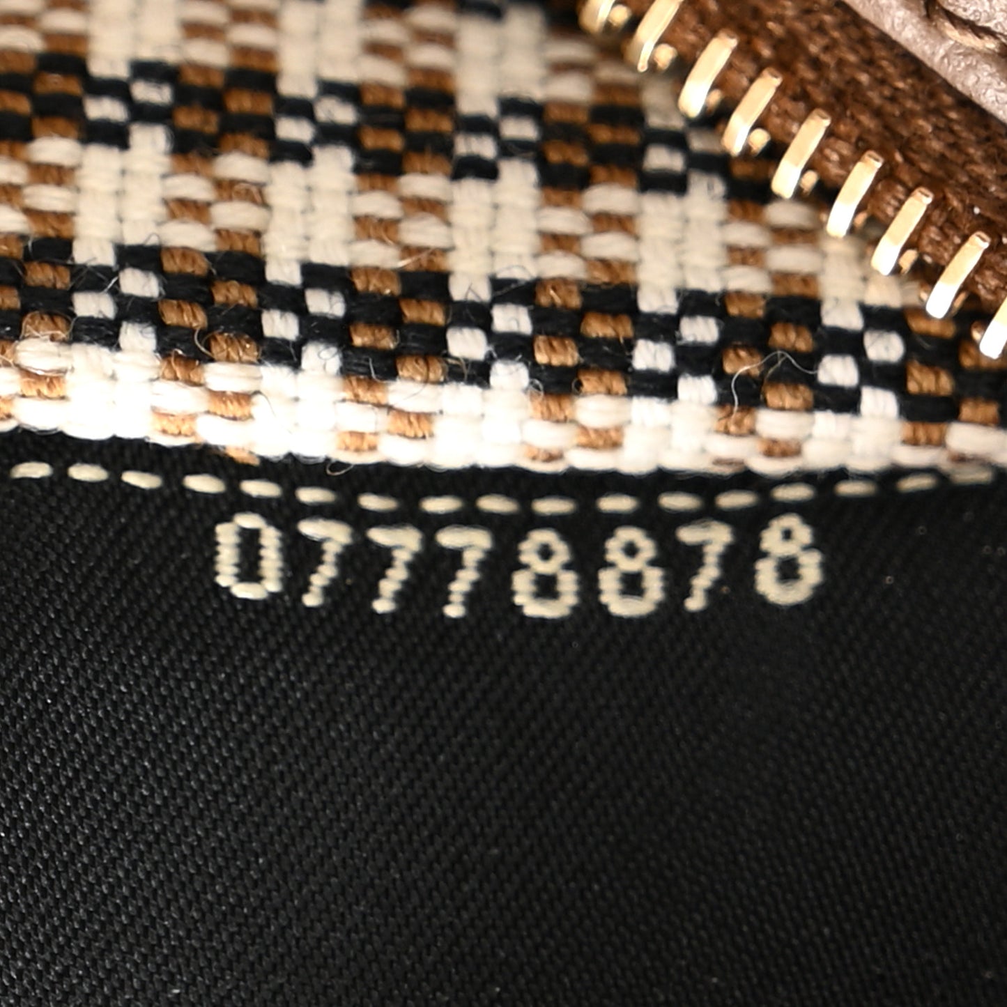 Wool Vitello King Houndstooth FF Embroidered Baguette Beige Moro