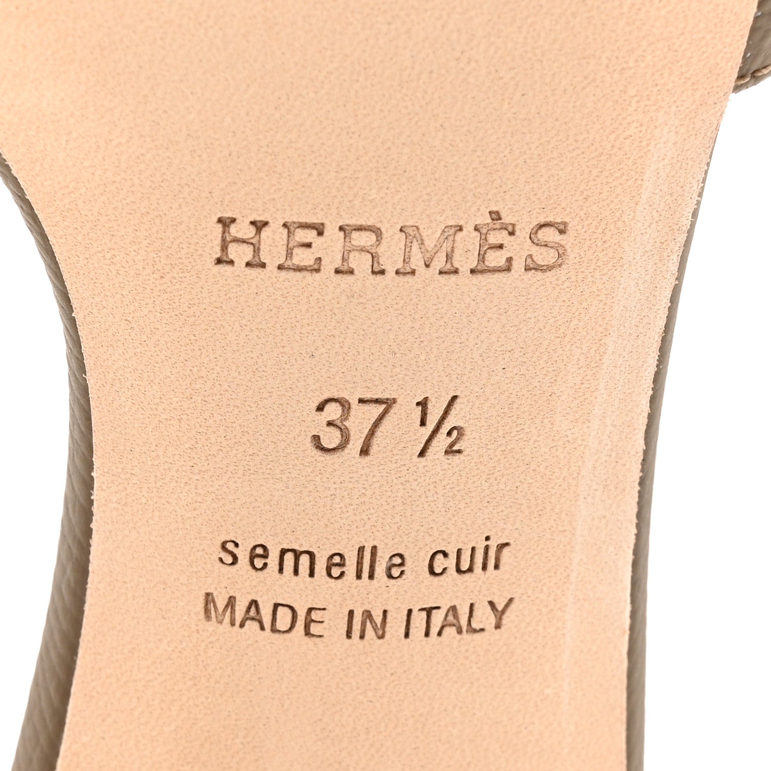 Hermes Epsom Oasis Sandals 37.5 Etoupe 13 of 22