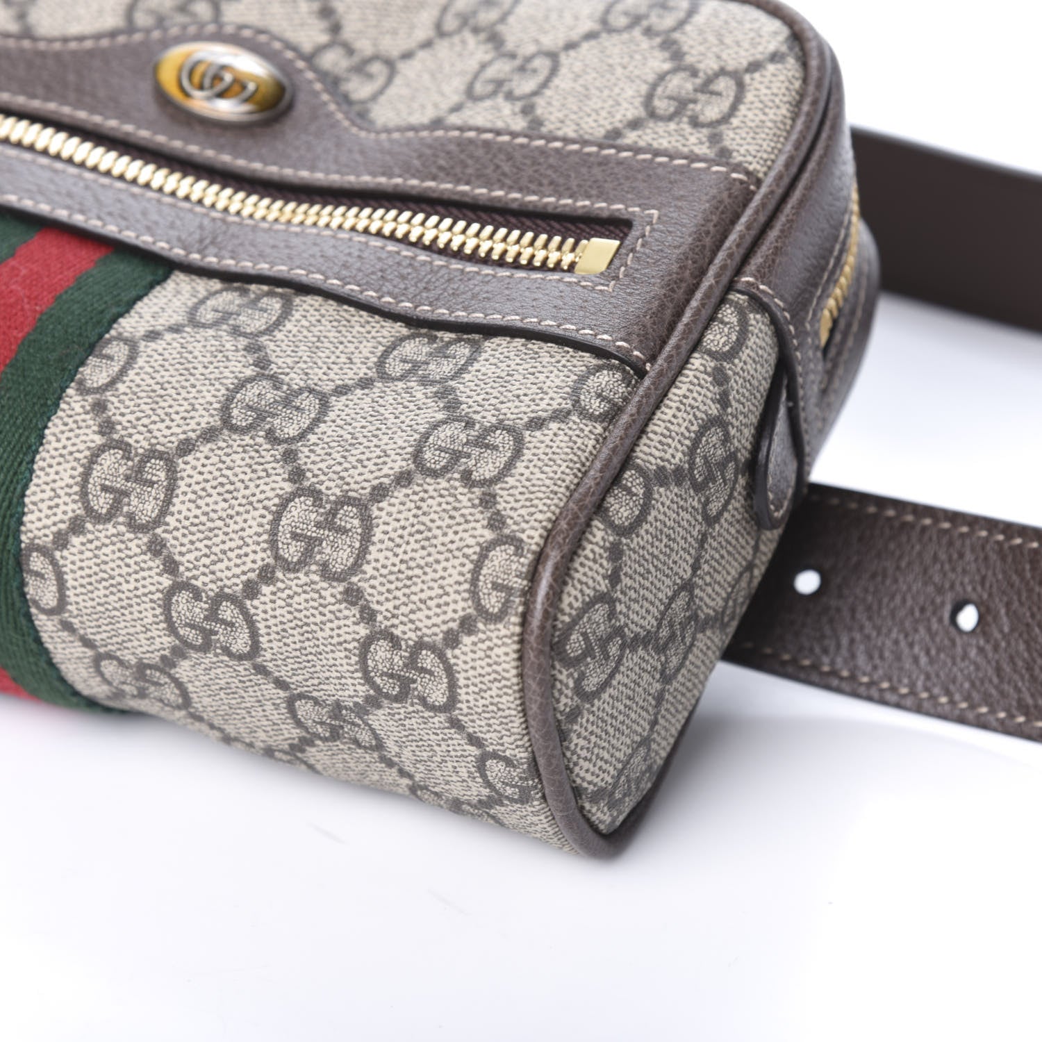 Gucci GG Supreme Monogram Web Small Ophidia Belt Bag 85 34 Dark Brown 9 of 9