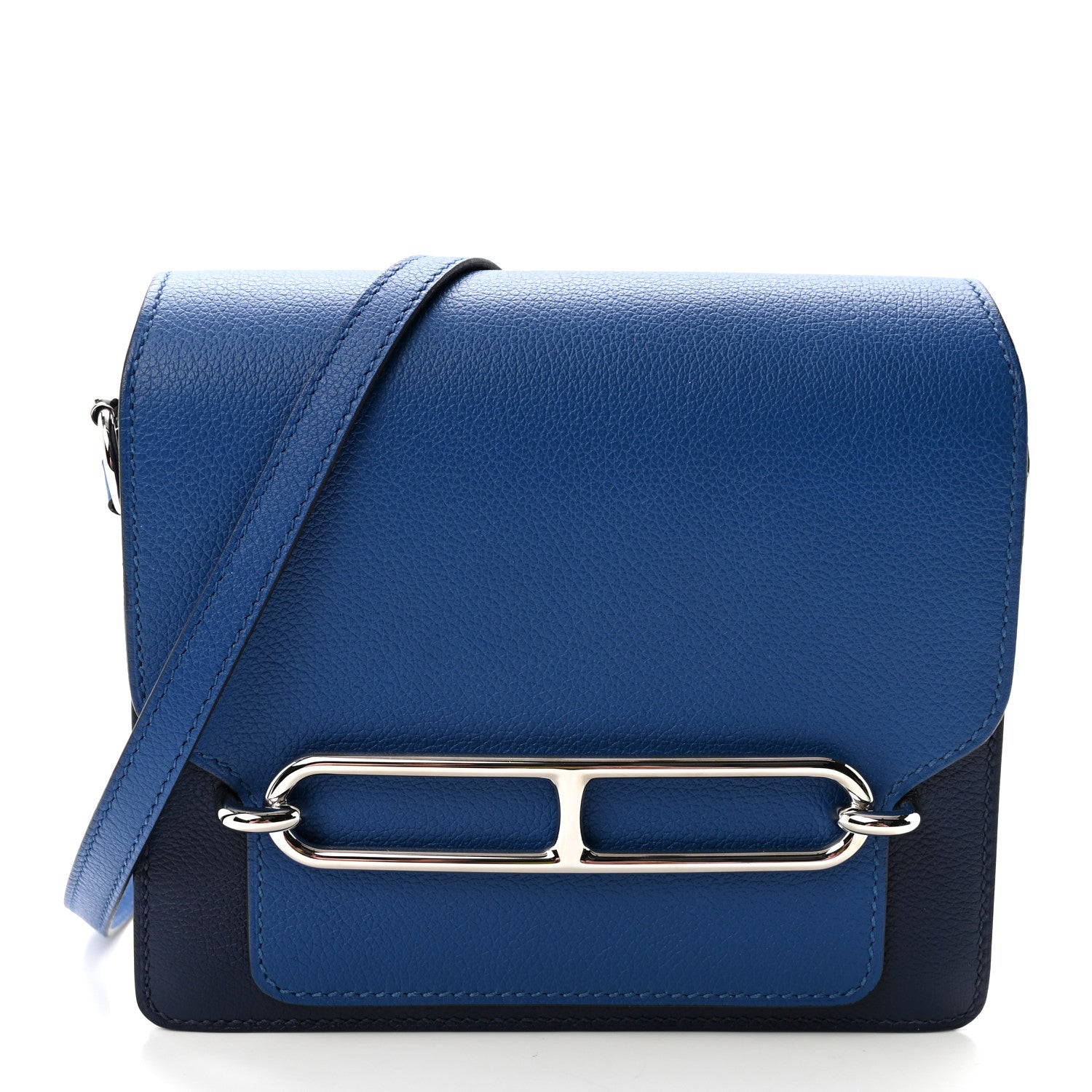 Hermes Evercolor Bi-color Mini Sac Roulis Bleu Saphir Bleu France 1 of 10