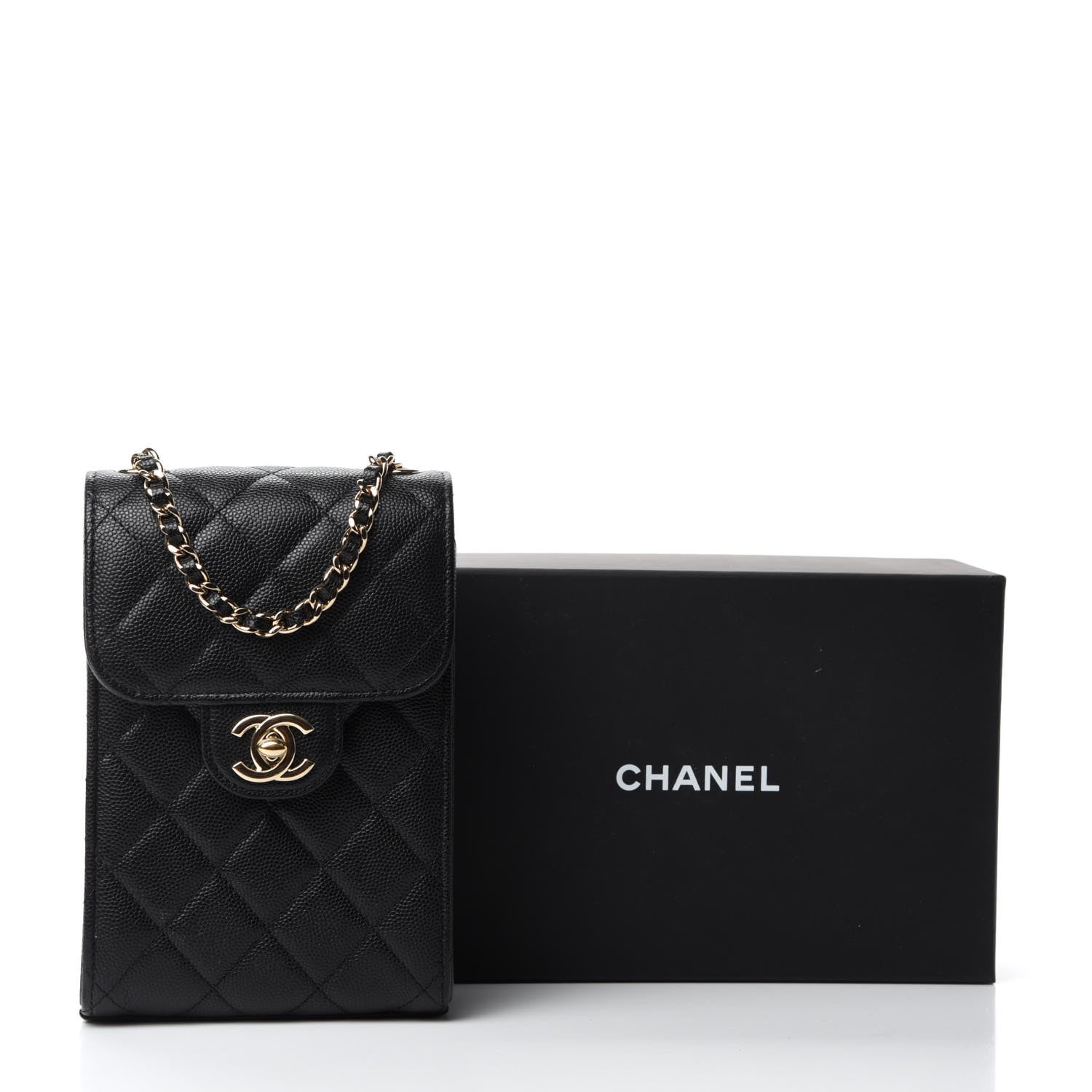 Chanel Caviar Quilted Classic Phone Holder Black 12 of 12