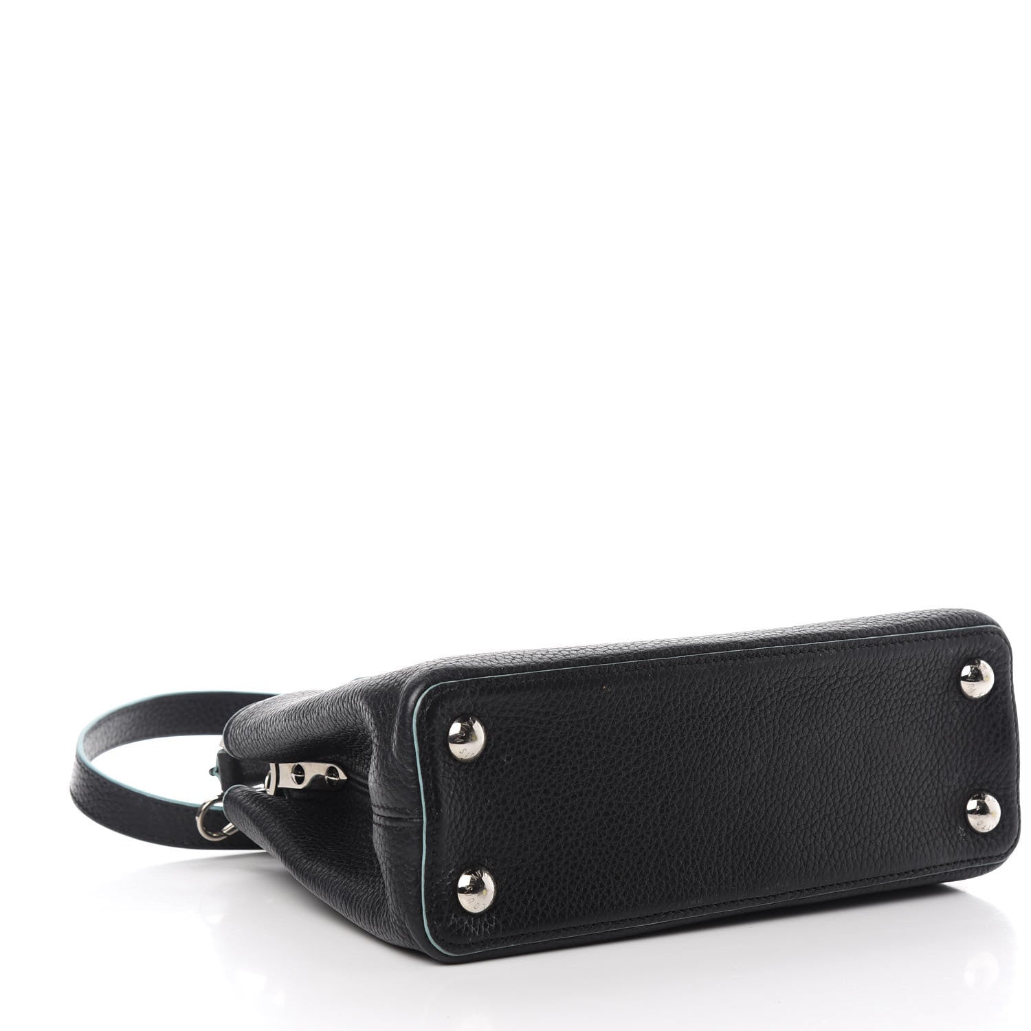 Louis Vuitton Taurillon Capucines BB Black Turquoise 4 of 10