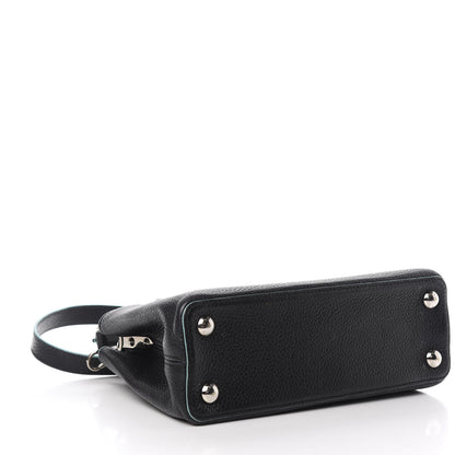 Louis Vuitton Taurillon Capucines BB Black Turquoise 4 of 10