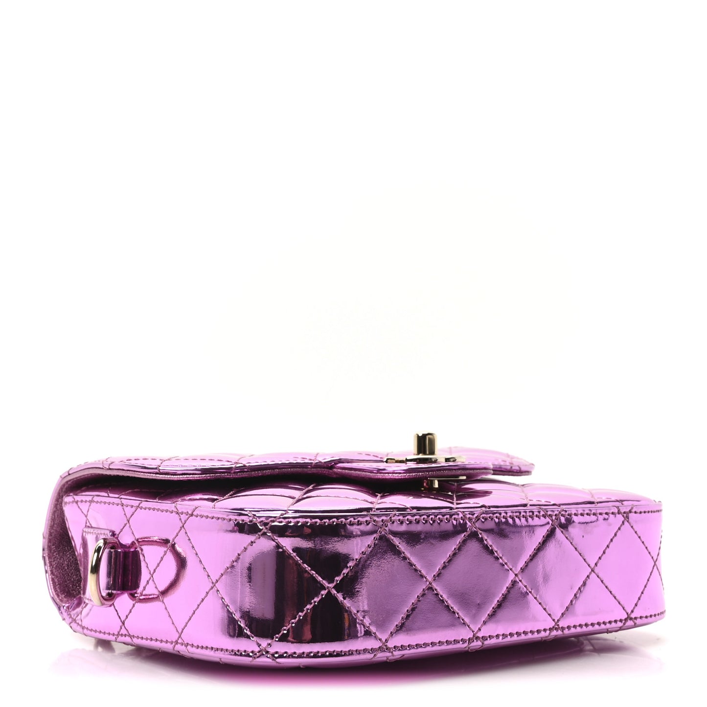 Mirror Calfskin Metallic Calfskin Quilted Hollywood Boulevard Flap With Coin Purse Light Purple