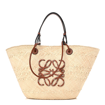 Loewe Iraca Palm Calfskin Anagram Basket Bag Natural Tan 1 of 10