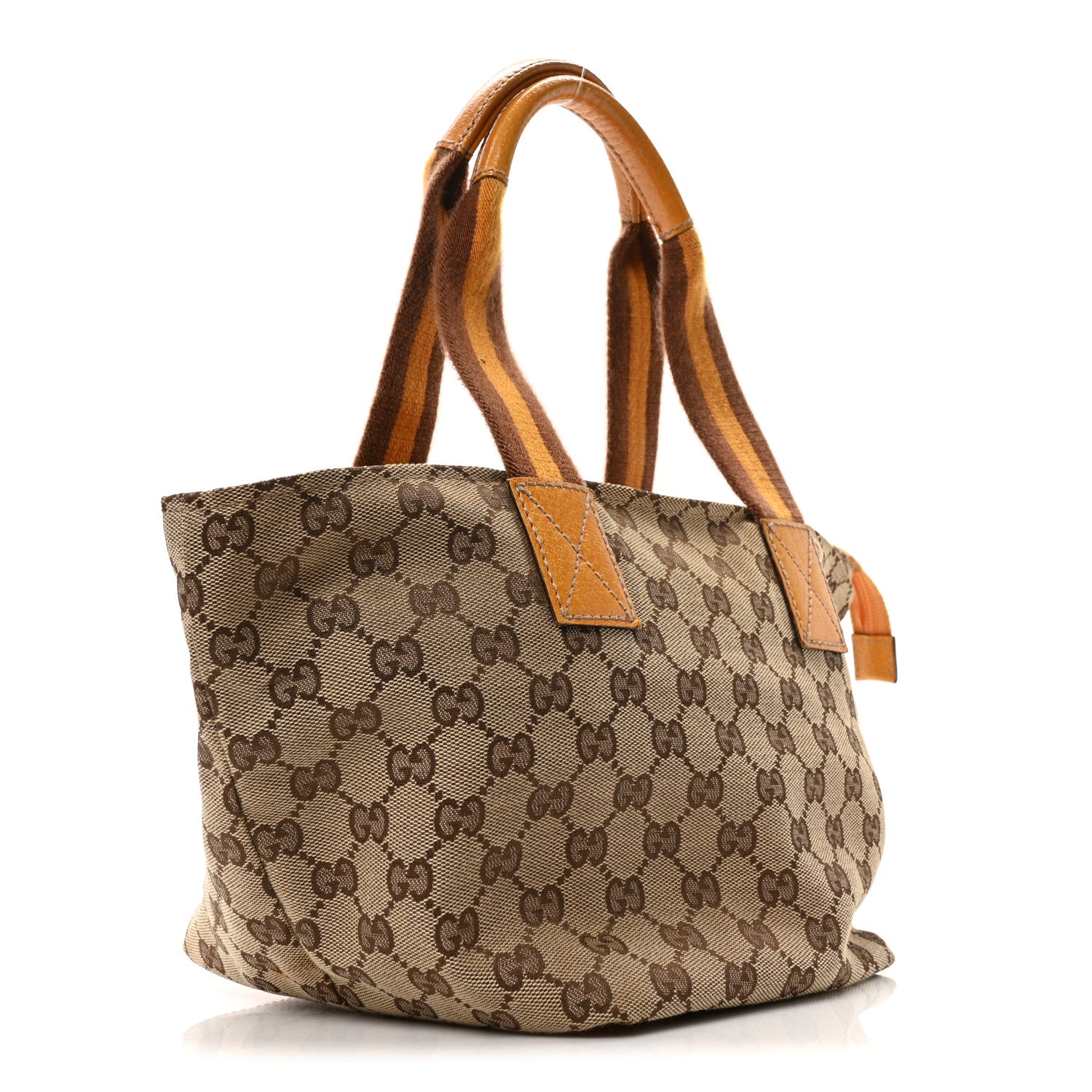 Gucci GG Monogram Small Web Handle Bucket Tote Yellow 3 of 10
