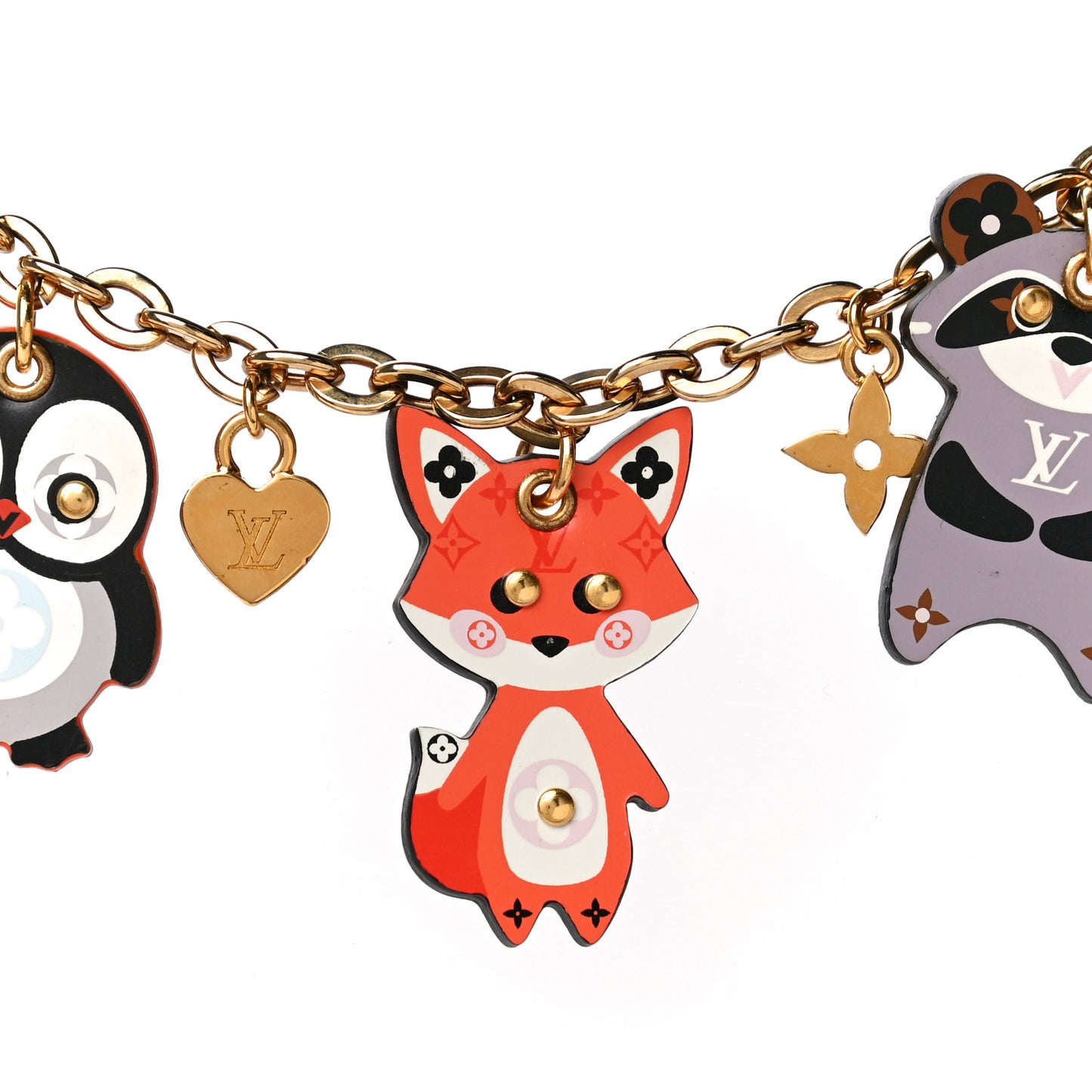 Calfskin Animal Family Charm Key Holder