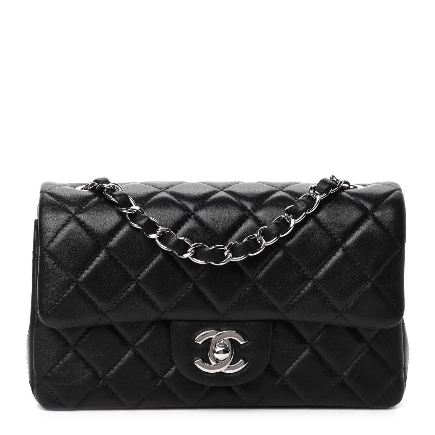 Chanel Lambskin Quilted Mini Rectangular Flap Black 1 of 13