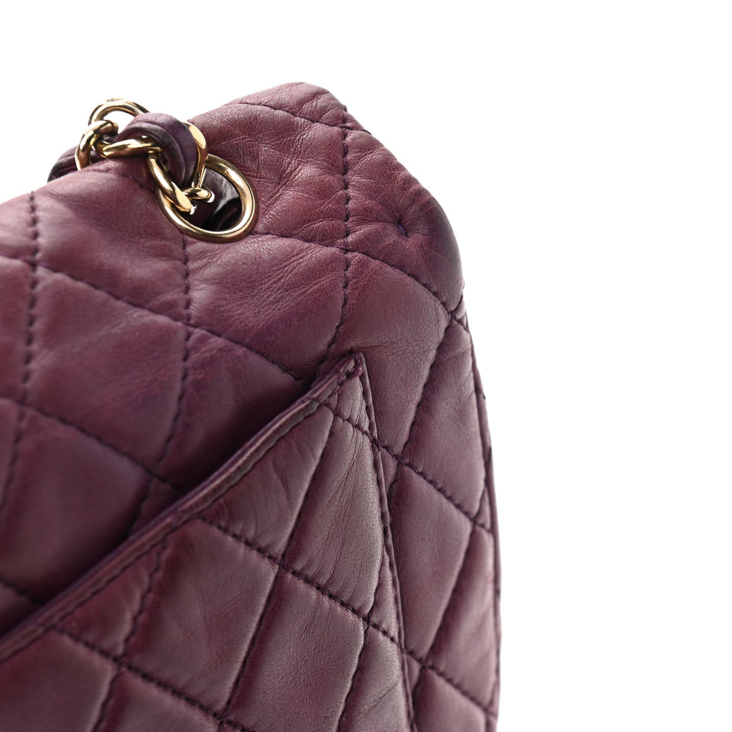 Lambskin Quilted Maxi Single Flap Purple