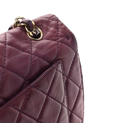 Chanel Lambskin Quilted Maxi Single Flap Purple 10 of 14