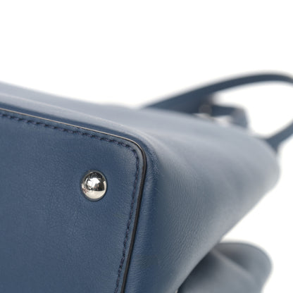Fendi Vitello Dolce Century Petite 2Jours Tote Blue Rosa Doll 10 of 21