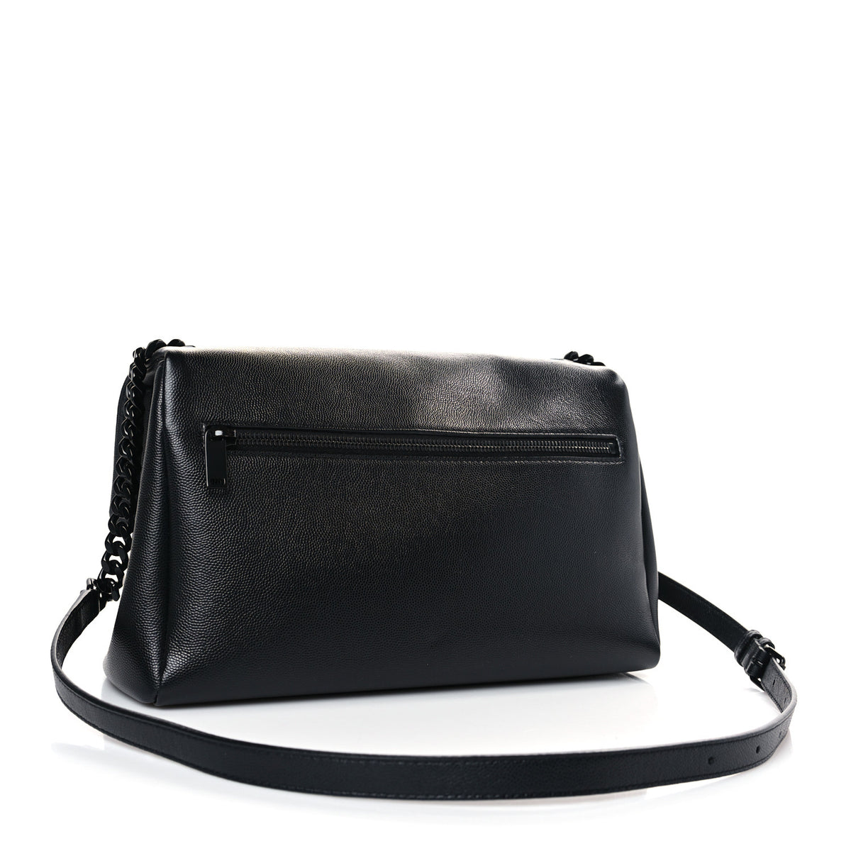 Saint Laurent Grain De Poudre Medium West Hollywood Monogram Fold-Over Black 3 of 9